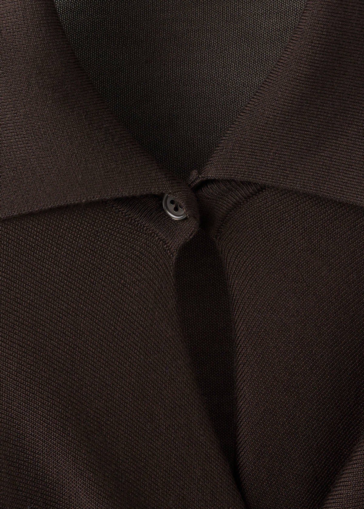 Wrap-front lyocell cardigan — Chocolate
