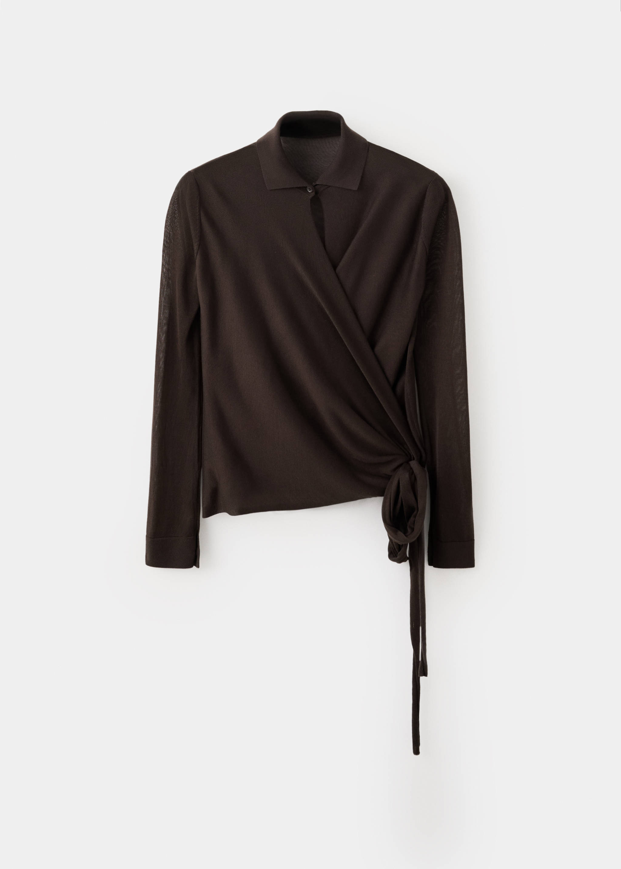 Wrap-front lyocell cardigan - Article without model