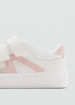 Velcro fastening mixed sneakers — White 3