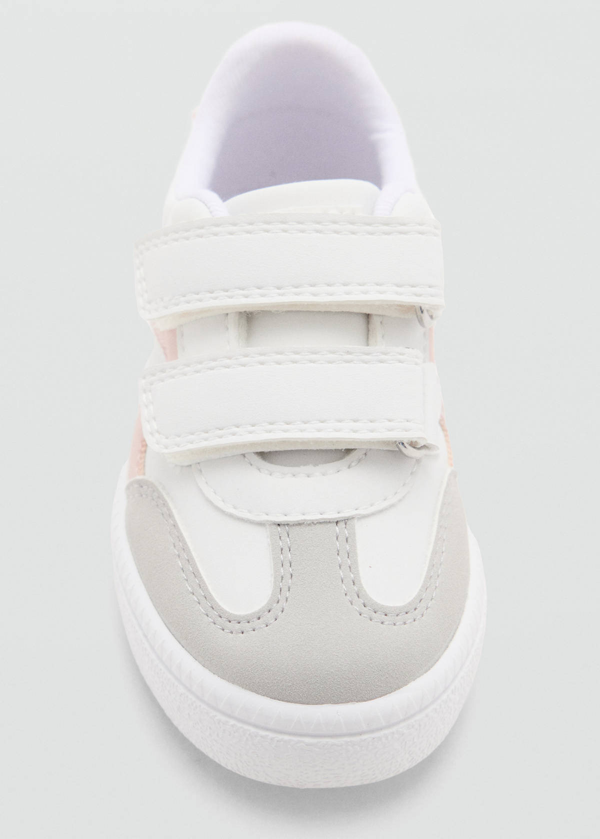 Velcro fastening mixed sneakers — White