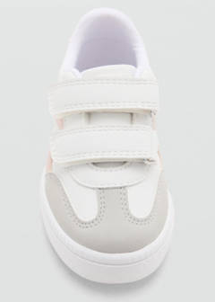 Velcro fastening mixed sneakers — White 4