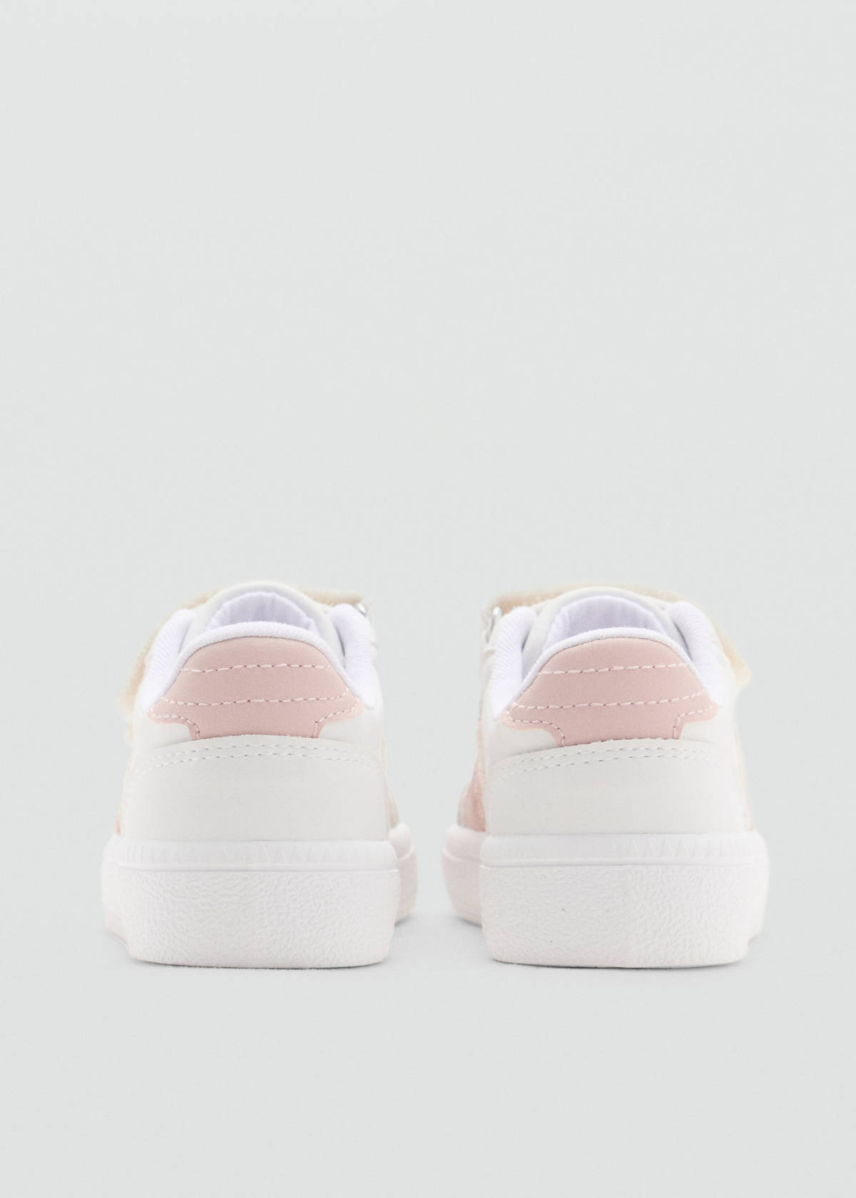 Velcro fastening mixed sneakers — White