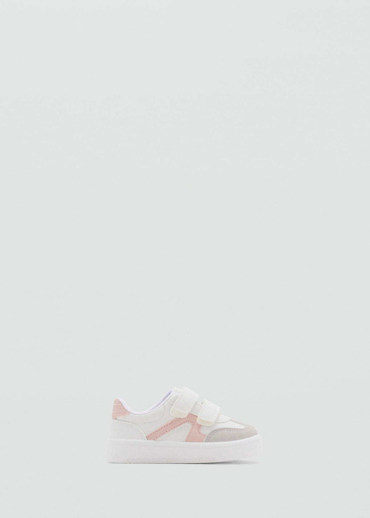 Velcro fastening mixed sneakers — White
