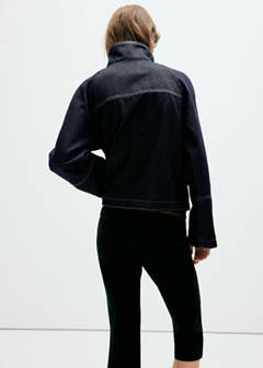 Denim jacket with funnel neck — Open Blue 3