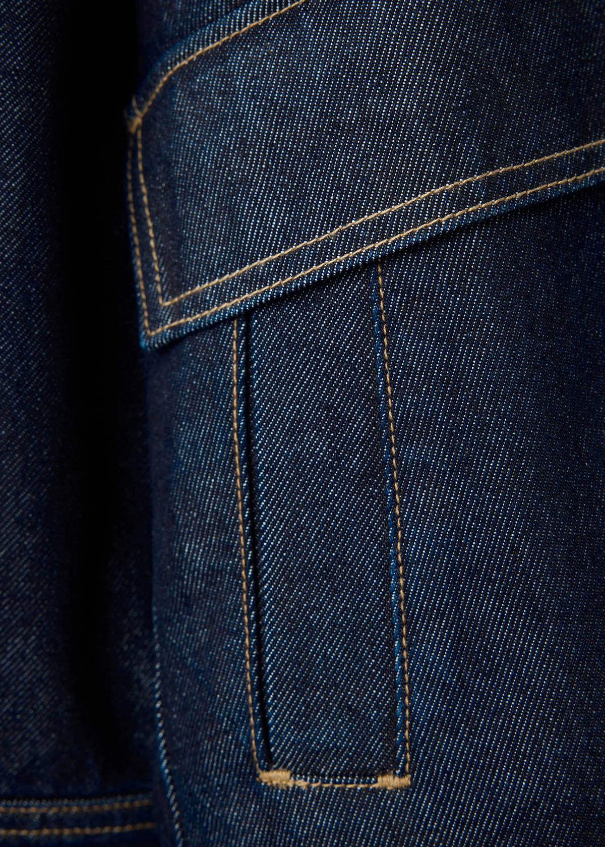 Denim jacket with funnel neck — Open Blue