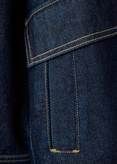 Denim jacket with funnel neck — Open Blue 7