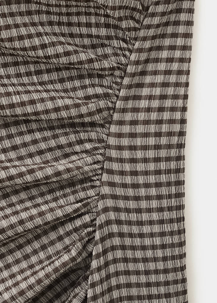 Asymmetric Textured Checked Dress thumbnail 8