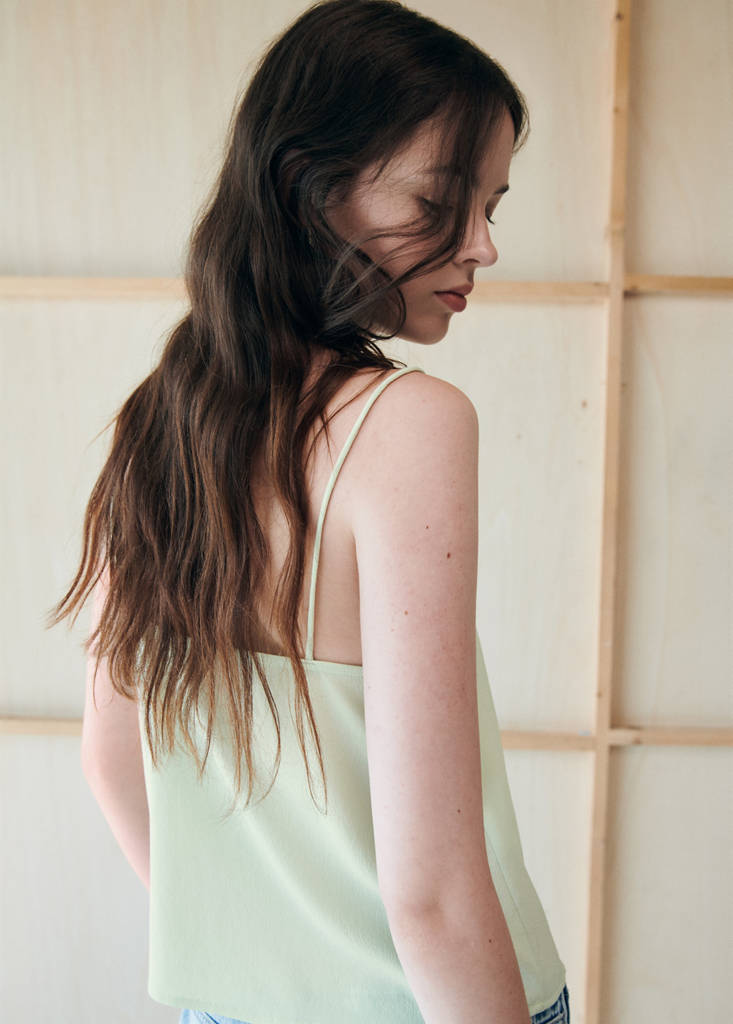 Strappy top with lace detail — Mint Green