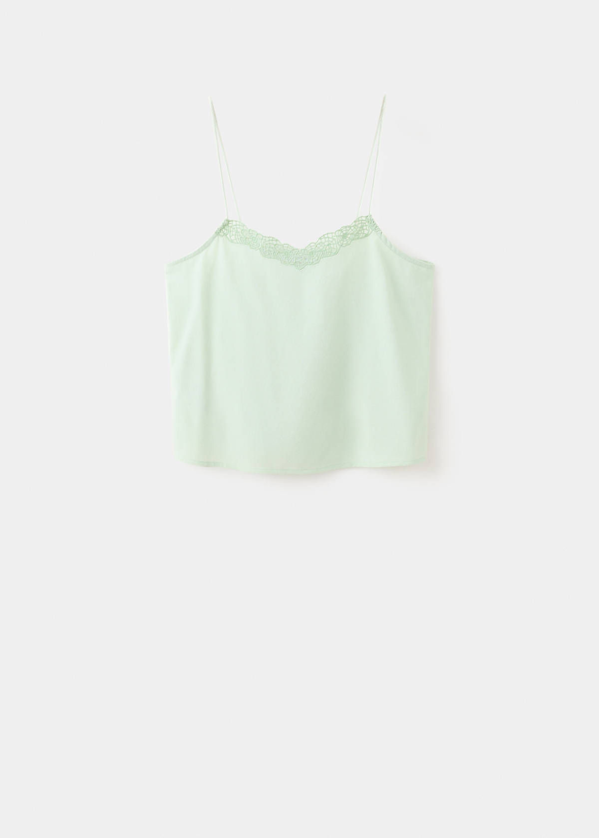 Strappy top with lace detail — Mint Green