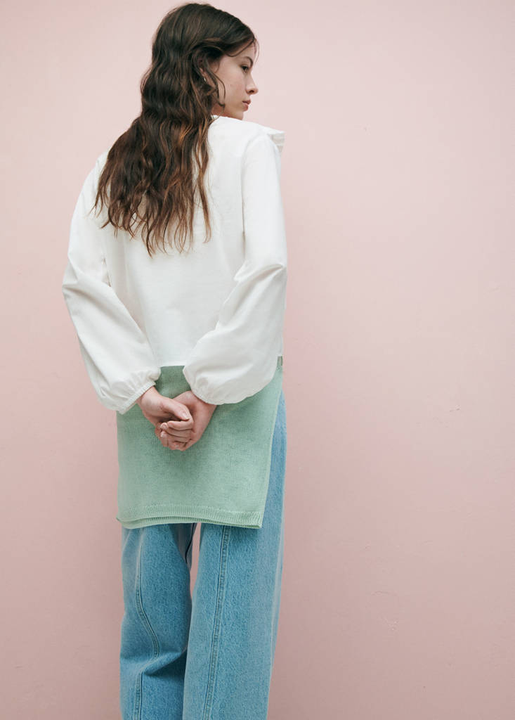 Ruffled cotton blouse — Off White