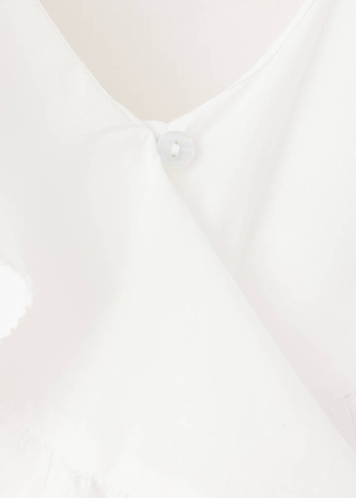 Ruffled cotton blouse — Off White