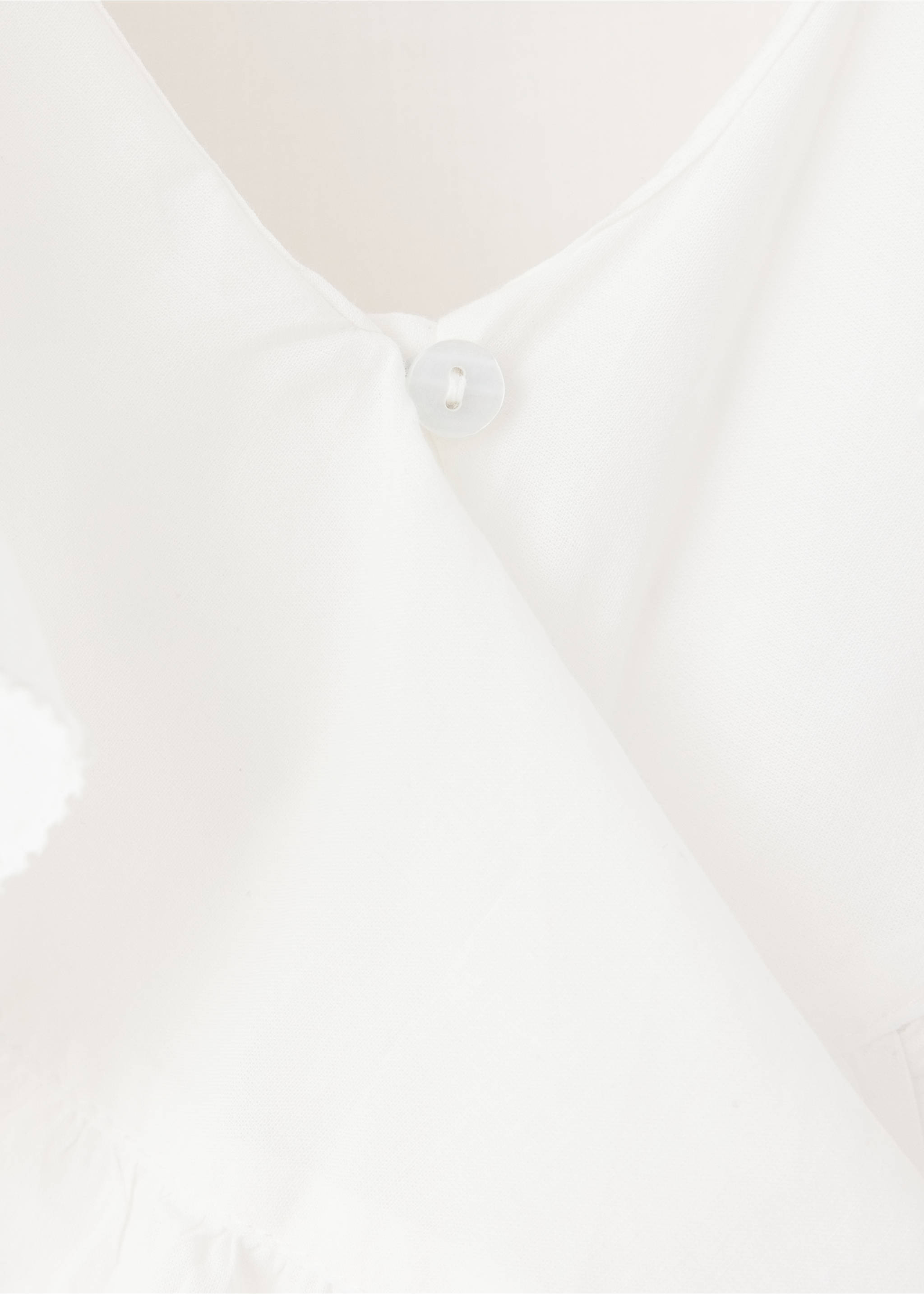 Ruffled cotton blouse - Details of the article 8, Off White. Ref: 37094091-00.