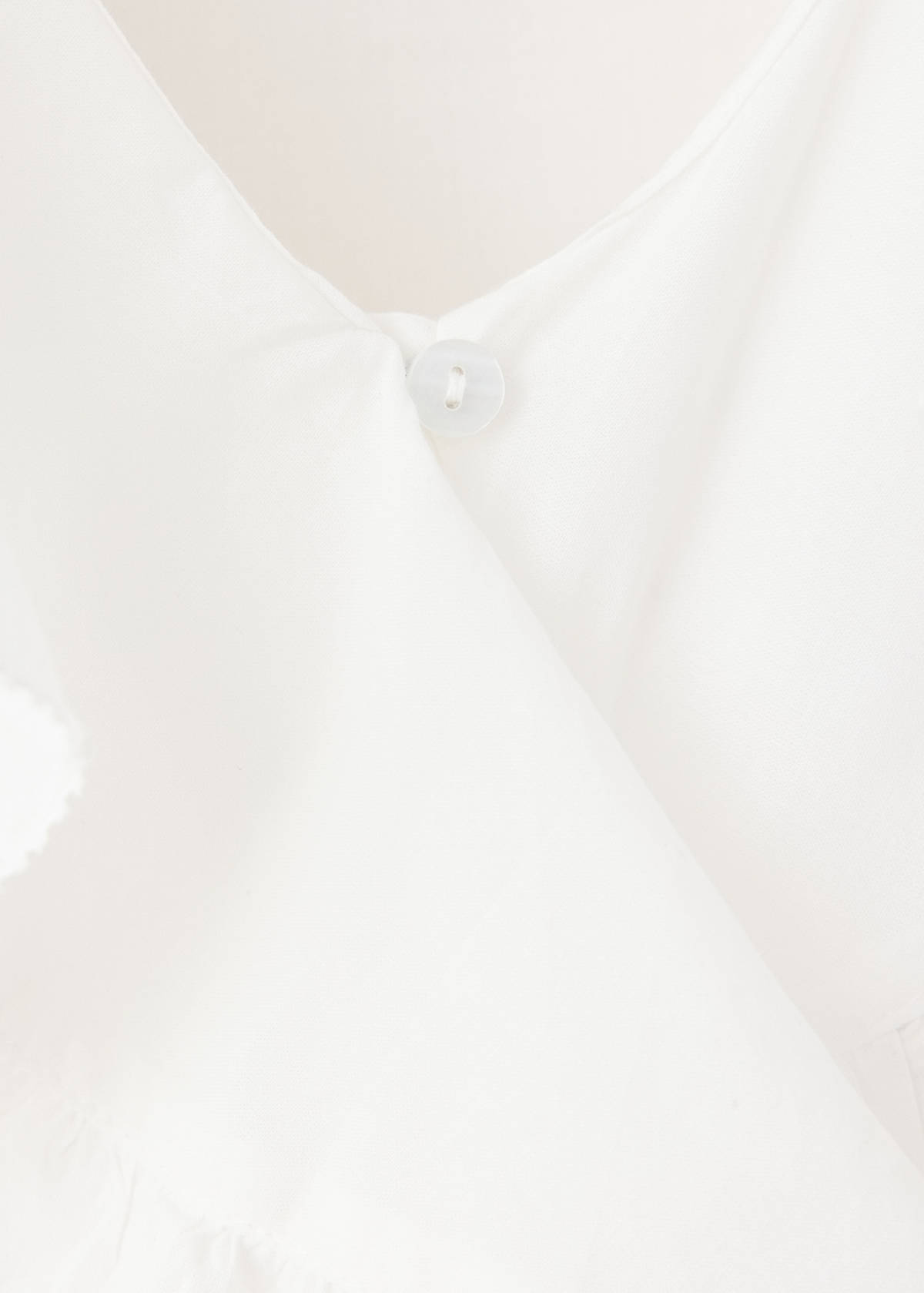 Ruffled cotton blouse — Off White