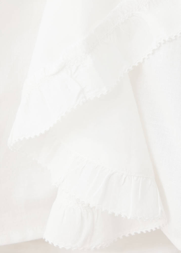 Ruffled cotton blouse — Off White