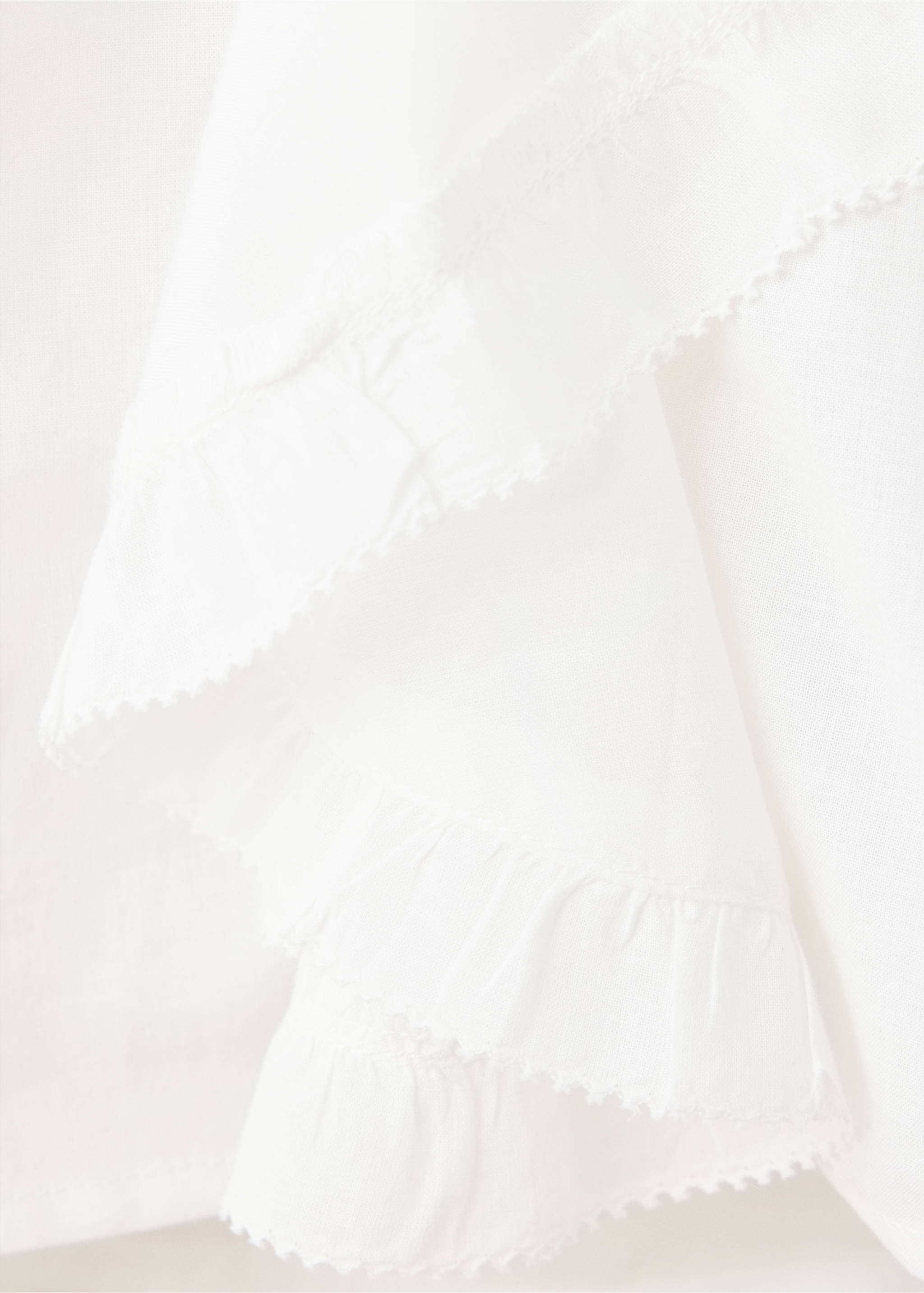 Ruffled cotton blouse - Details of the article 0, Off White. Ref: 37094091-00.