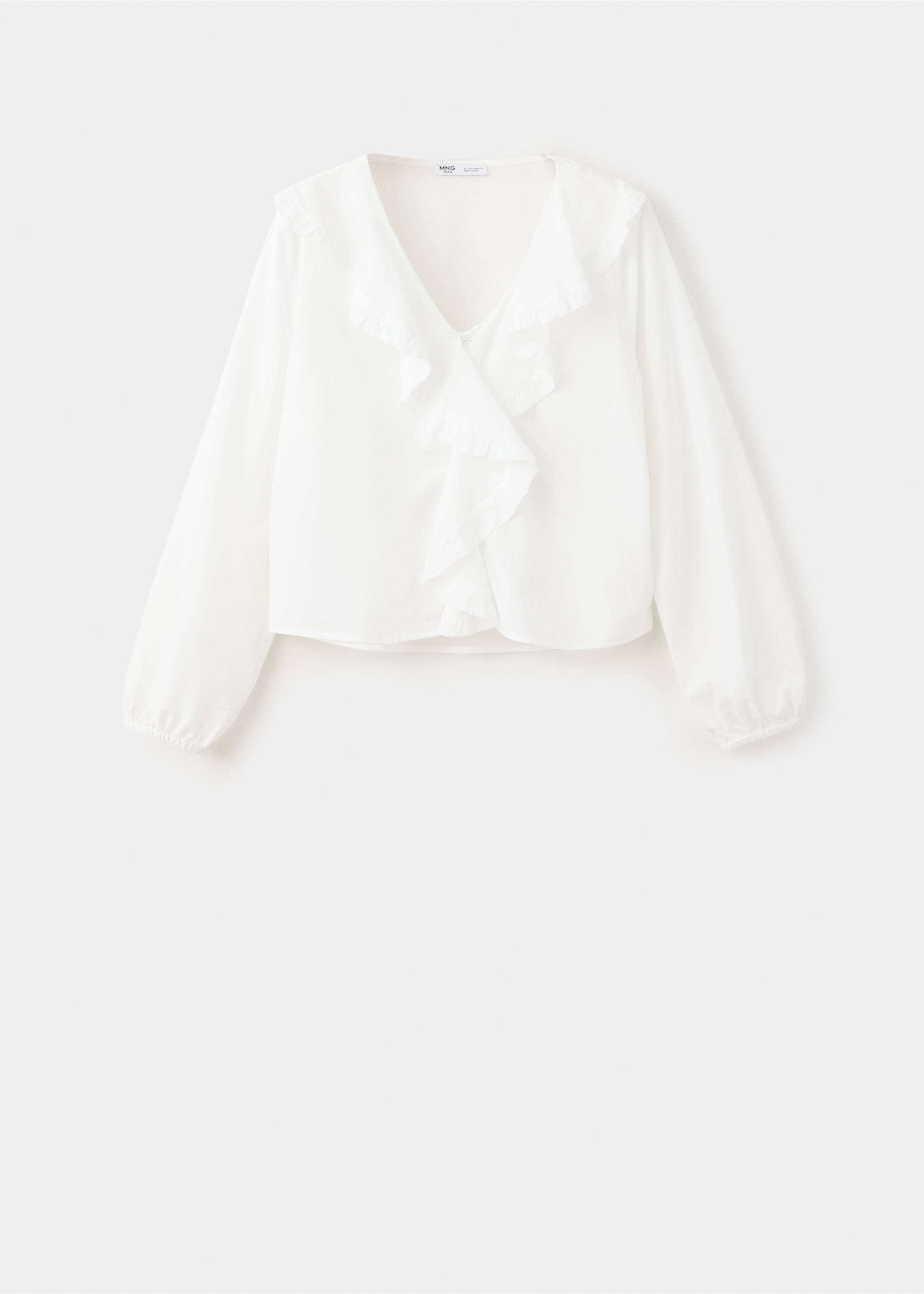 Ruffled cotton blouse - Article without model, Off White. Ref: 37094091-00.