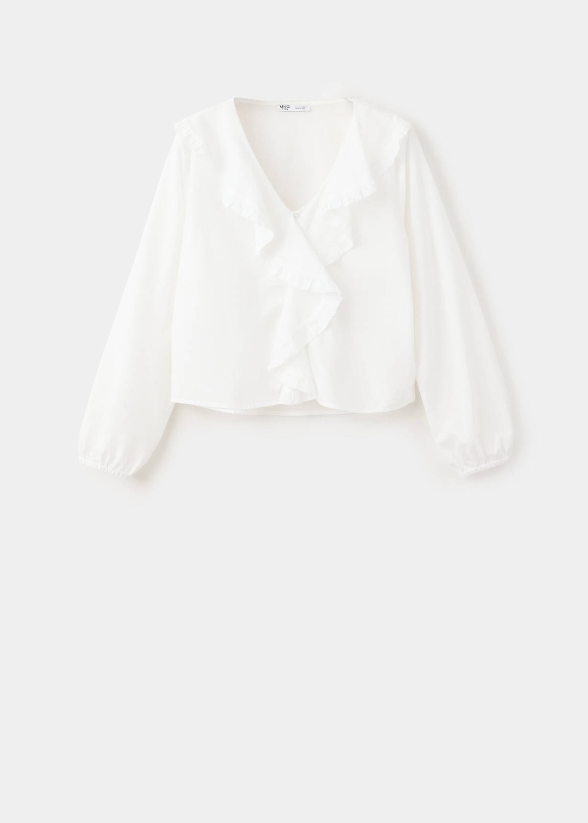Ruffled cotton blouse — Off White