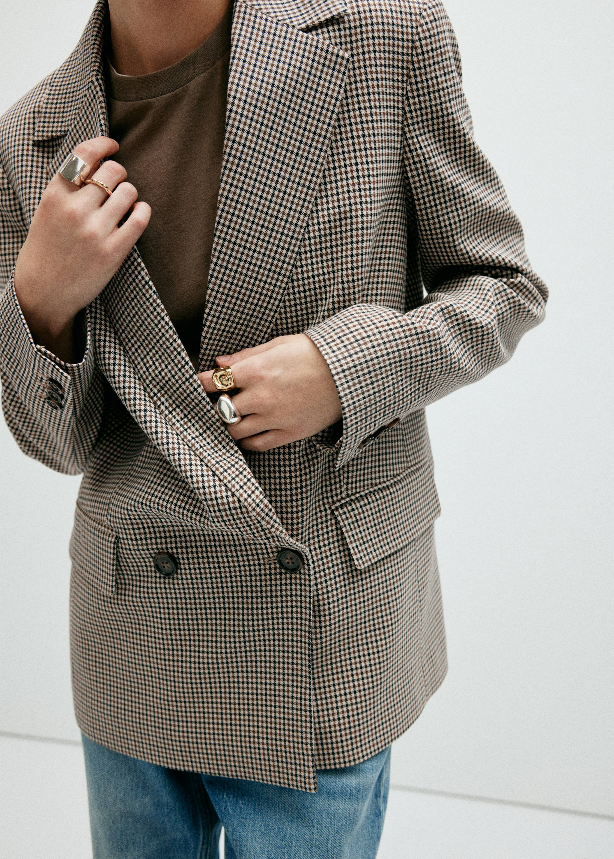 Blazer cruzada micro pata de gallo - Plano medio