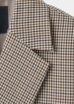 Double-breasted micro-houndstooth jacket — Brown 10