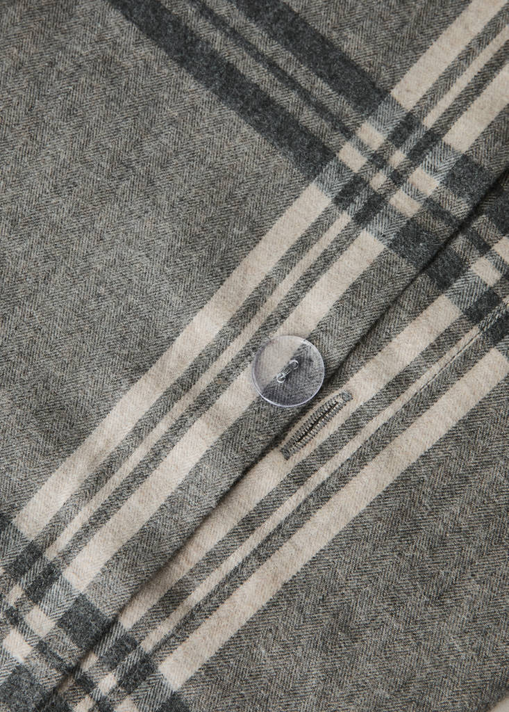 Percale cotton duvet cover 200 thread count wide stripe print Bed 90 cm — Sand