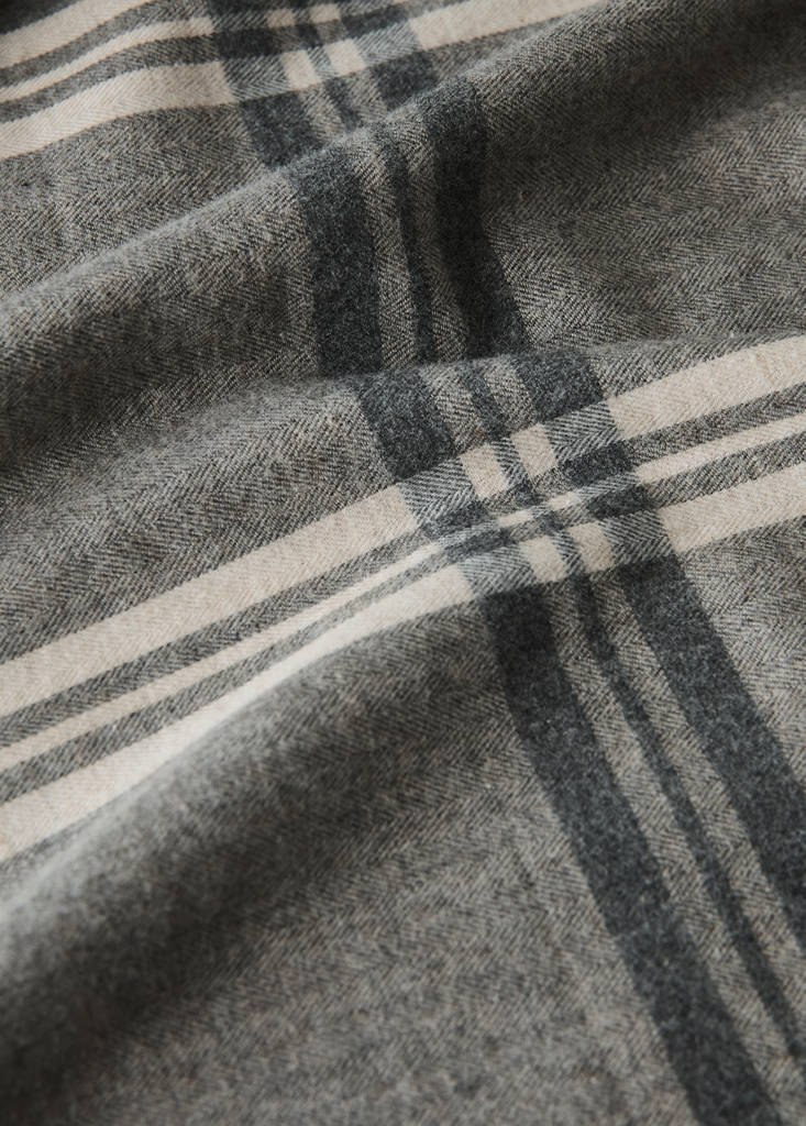 Percale cotton duvet cover 200 thread count wide stripe print Bed 90 cm — Sand