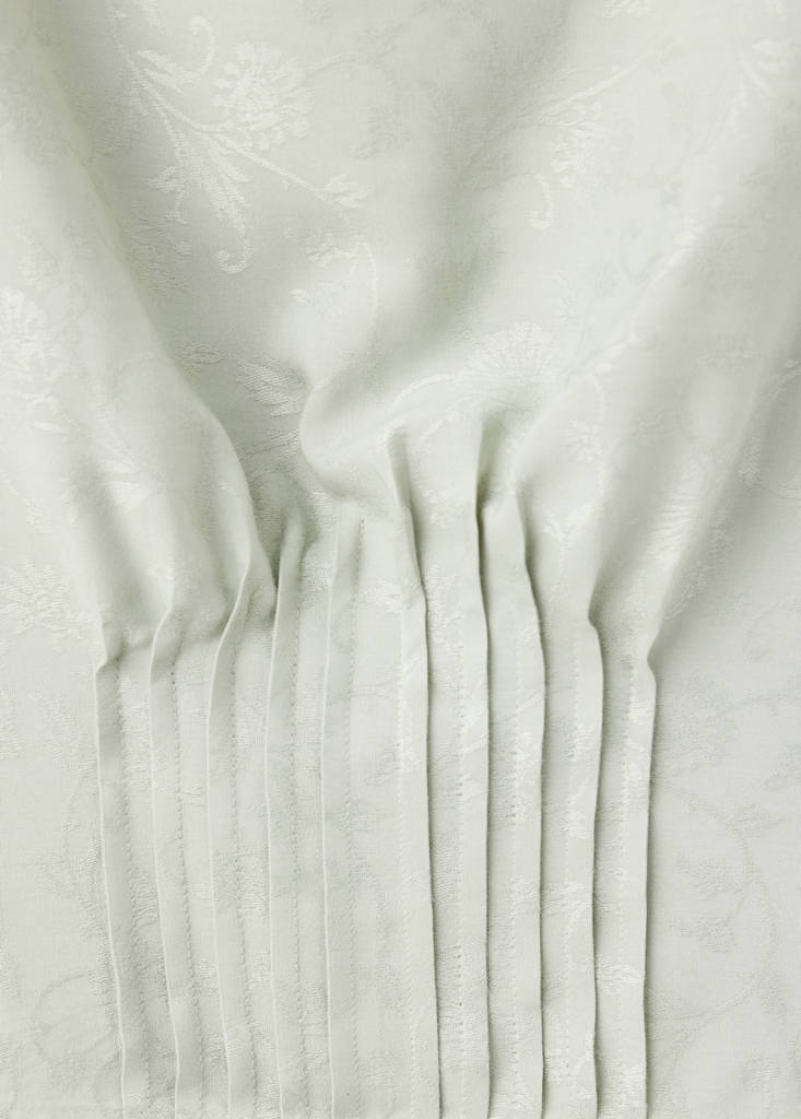 Jacquard blouse with pleated detail — Mint Green