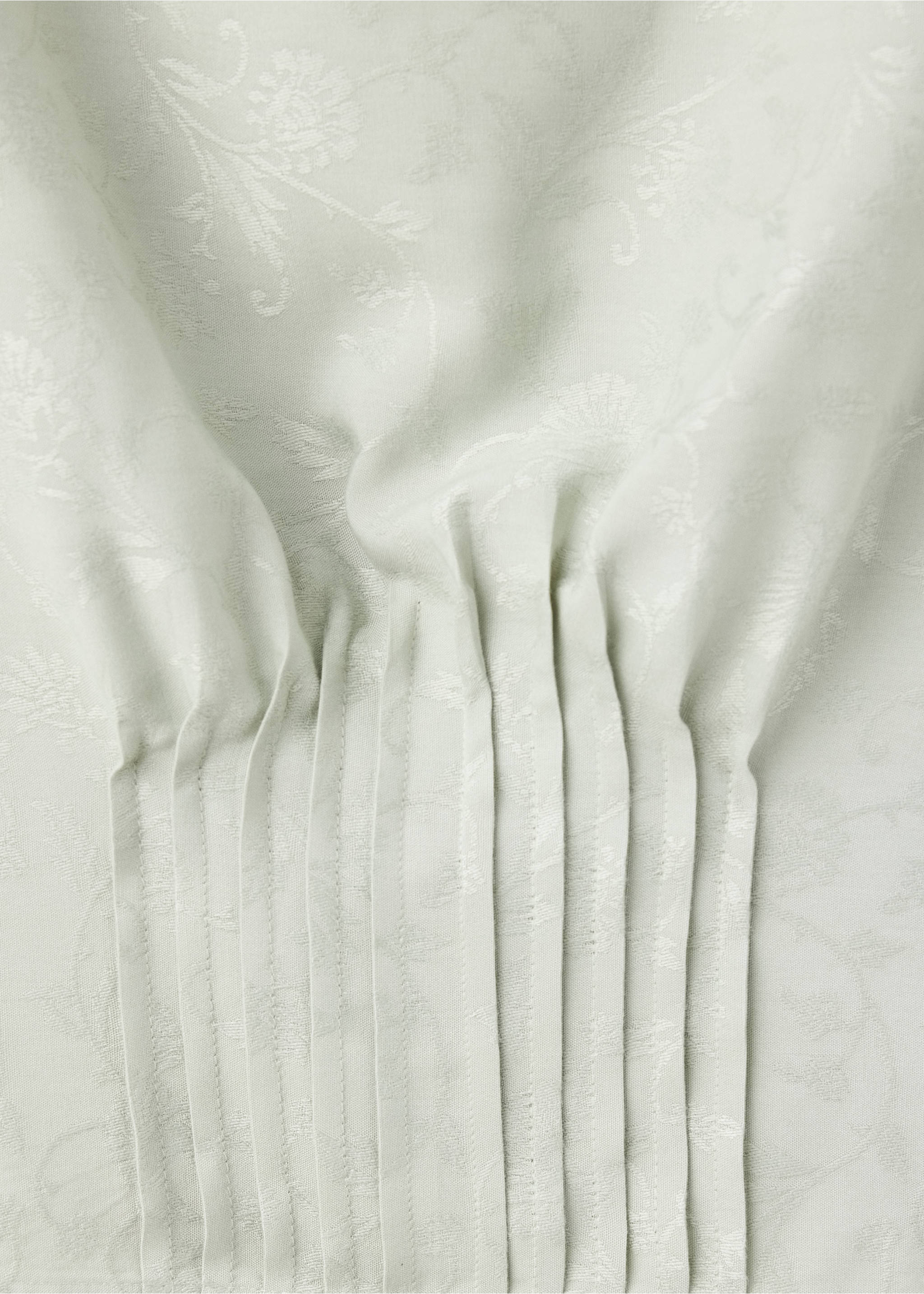 Jacquard blouse with pleated detail - Details of the article 8, Mint Green. Ref: 37094097-00.