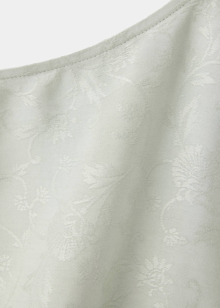 Jacquard blouse with pleated detail — Mint Green