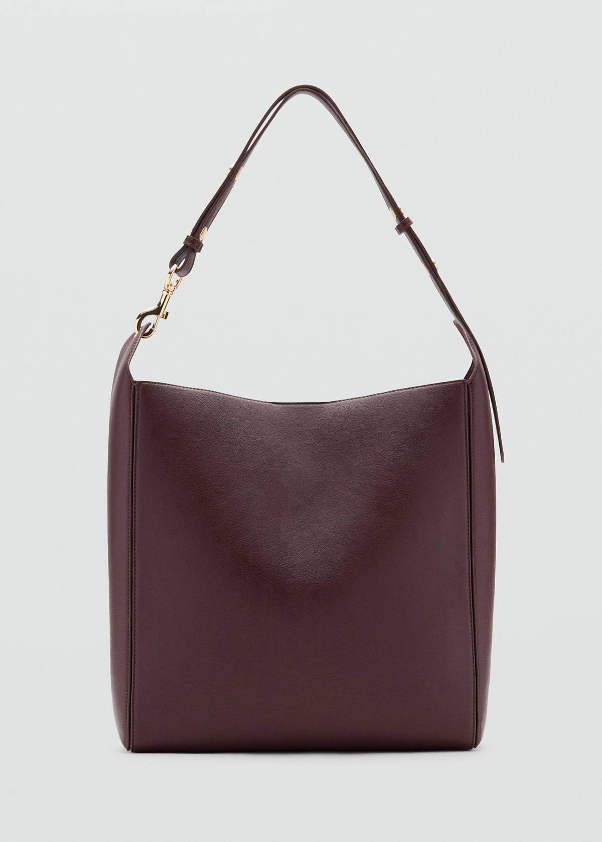Bucket bag with clasp — Burgundy