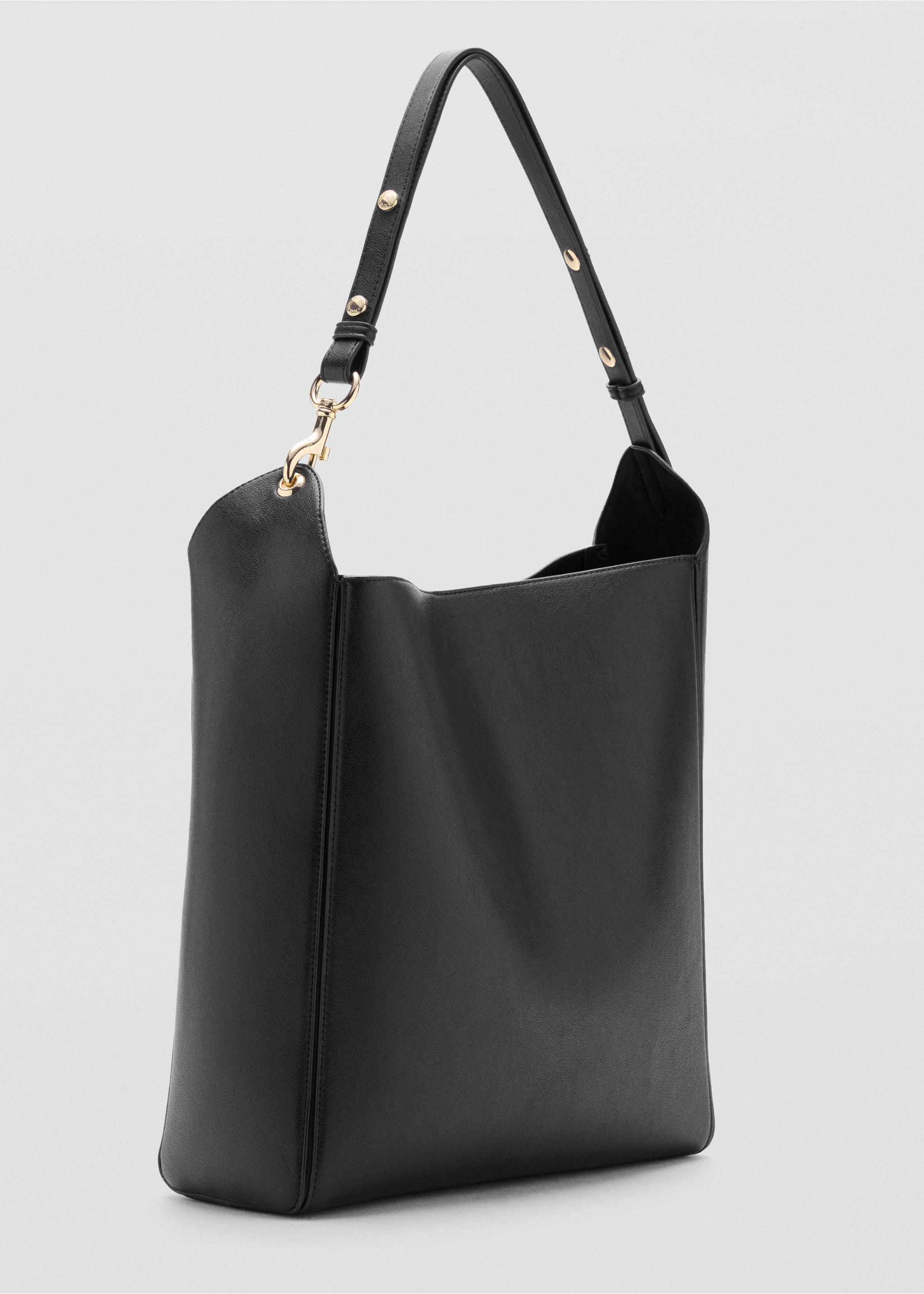 Bucket bag with clasp - Medium plane, Black. Ref: 37094101-00.