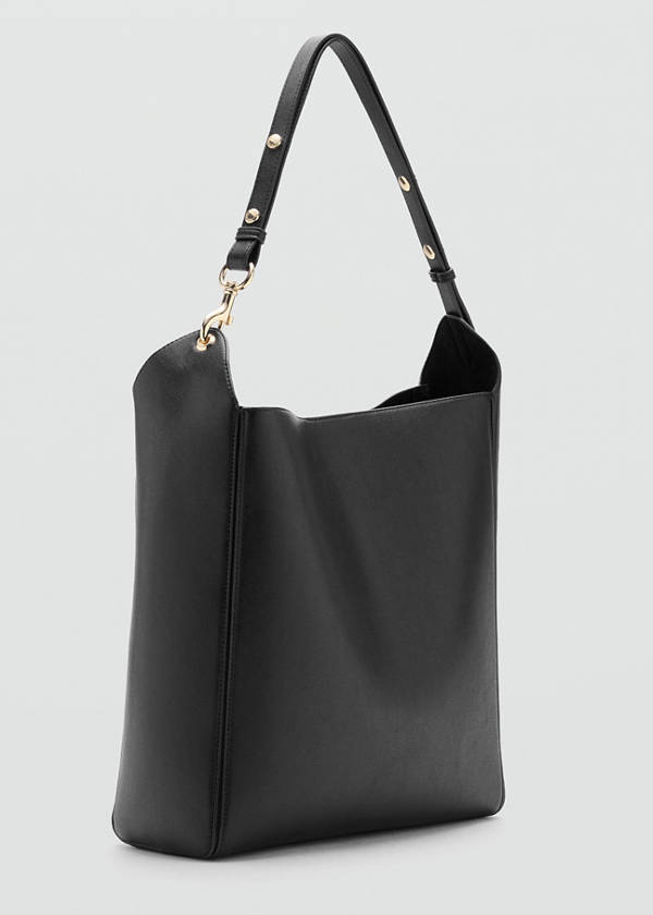 Bucket bag with clasp — Black