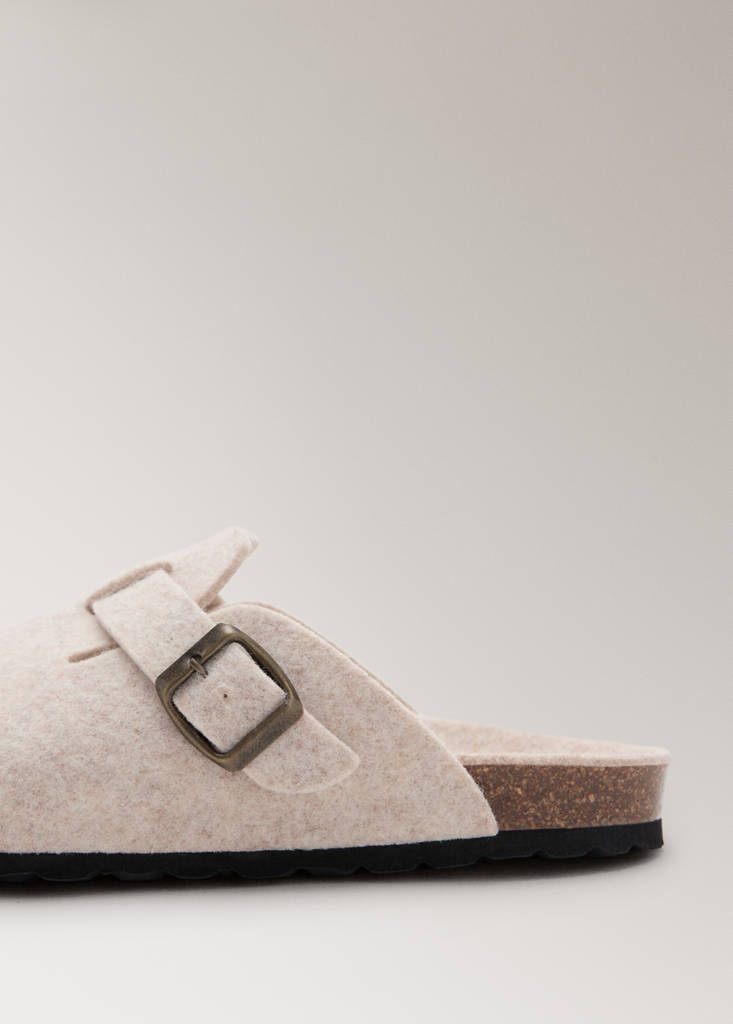 Felt clog slippers — Beige