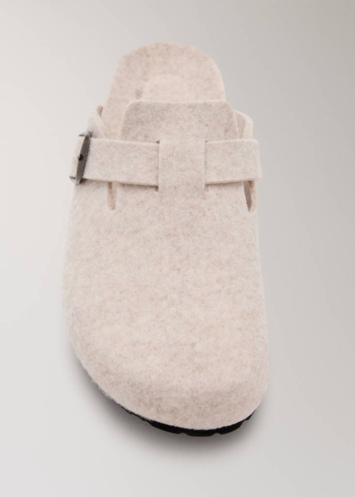 Felt clog slippers — Beige