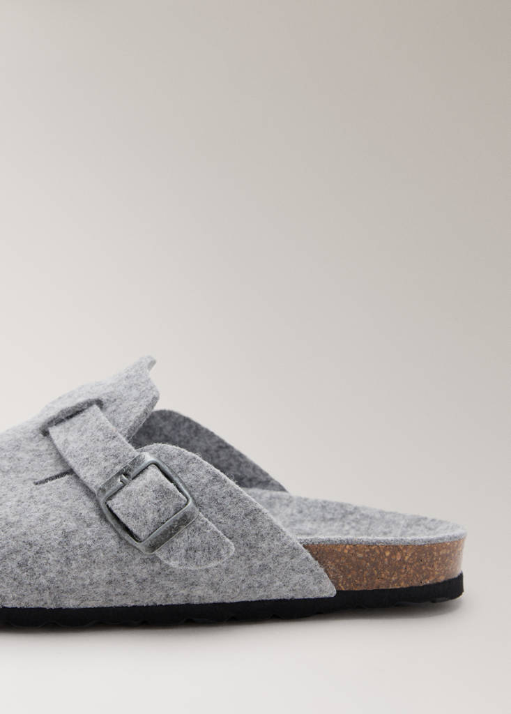Felt clog slippers — Grey