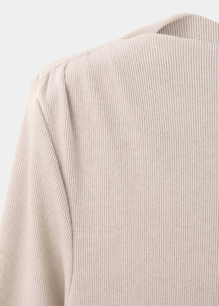 Long-sleeved boat-neck t-shirt — Sand