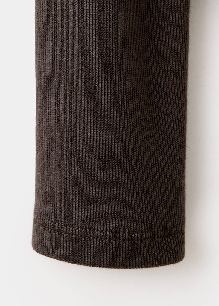 Long-sleeved boat-neck t-shirt — Chocolate