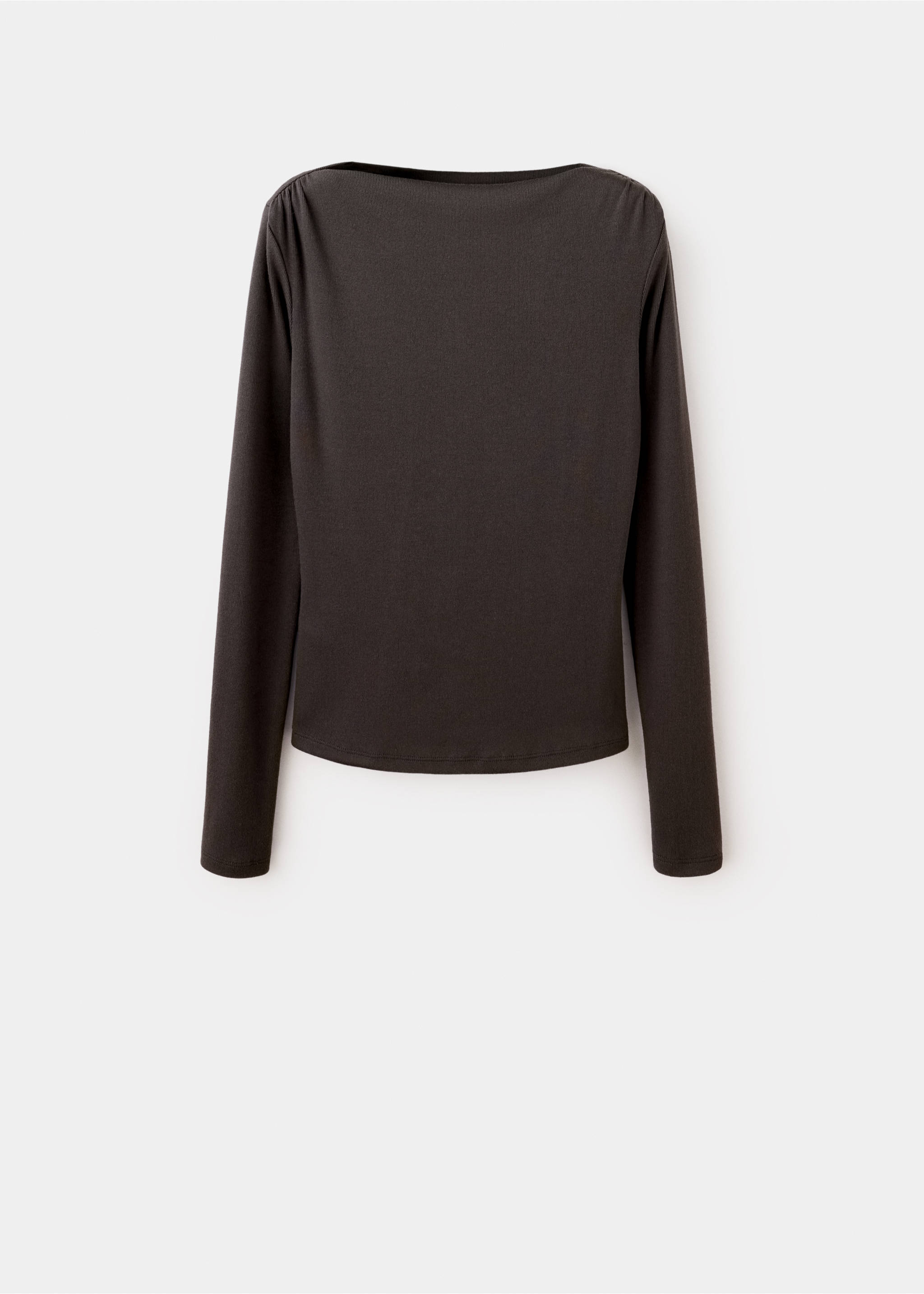 Long-sleeved boat-neck t-shirt - Article without model, Chocolate. Ref: 37094103-00.