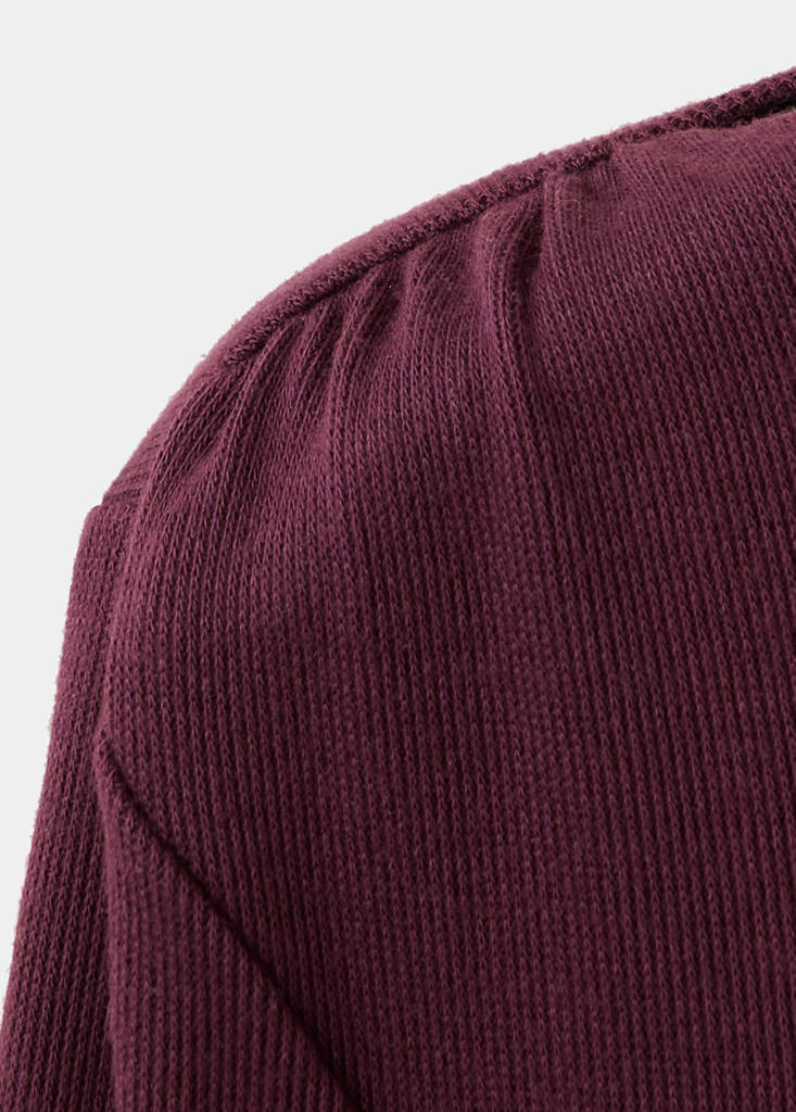 Long-sleeved boat-neck t-shirt — Wine
