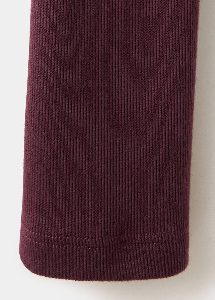 Long-sleeved boat-neck t-shirt — Wine