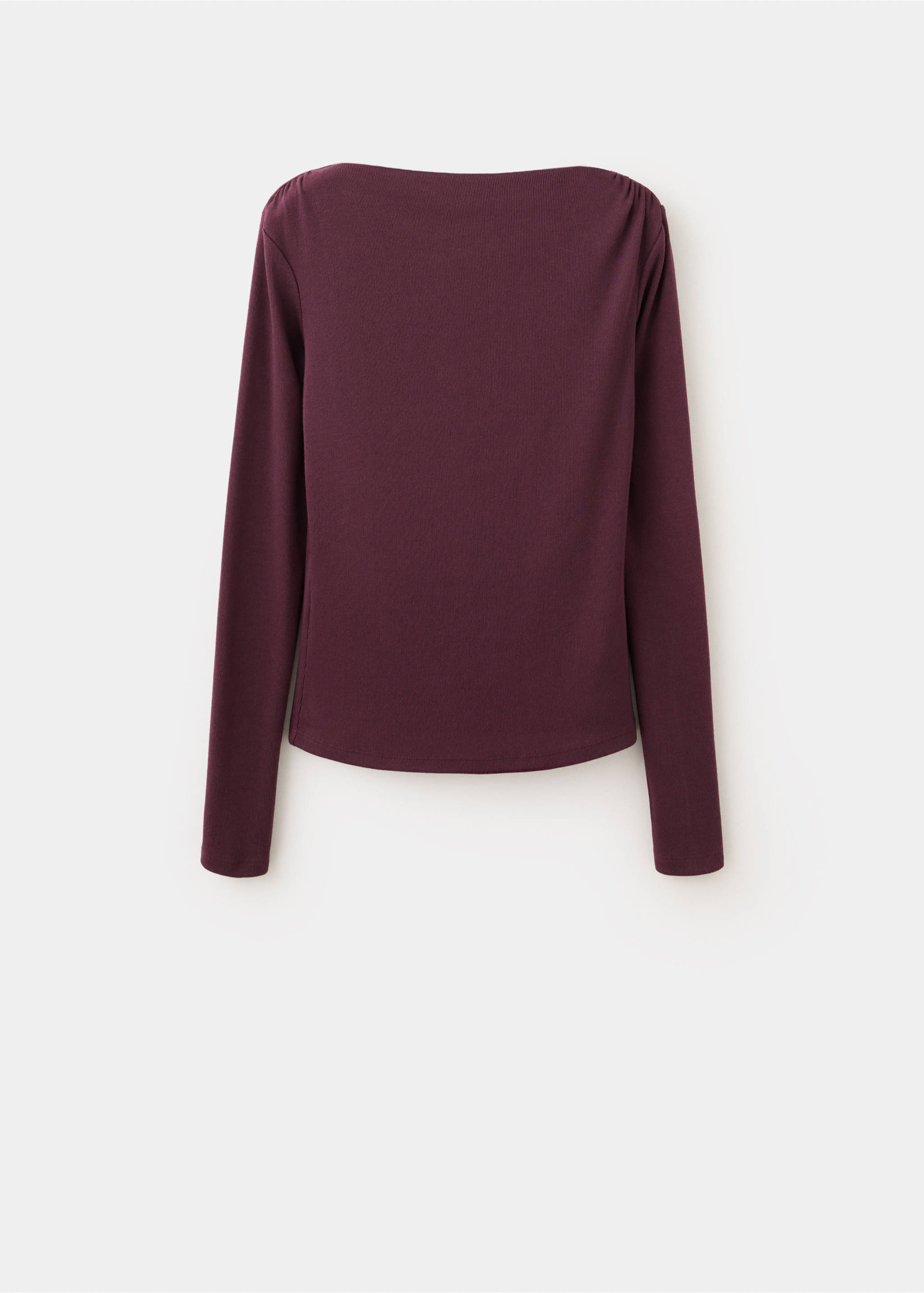 Long-sleeved boat-neck t-shirt - Article without model, Wine. Ref: 37094103-00.