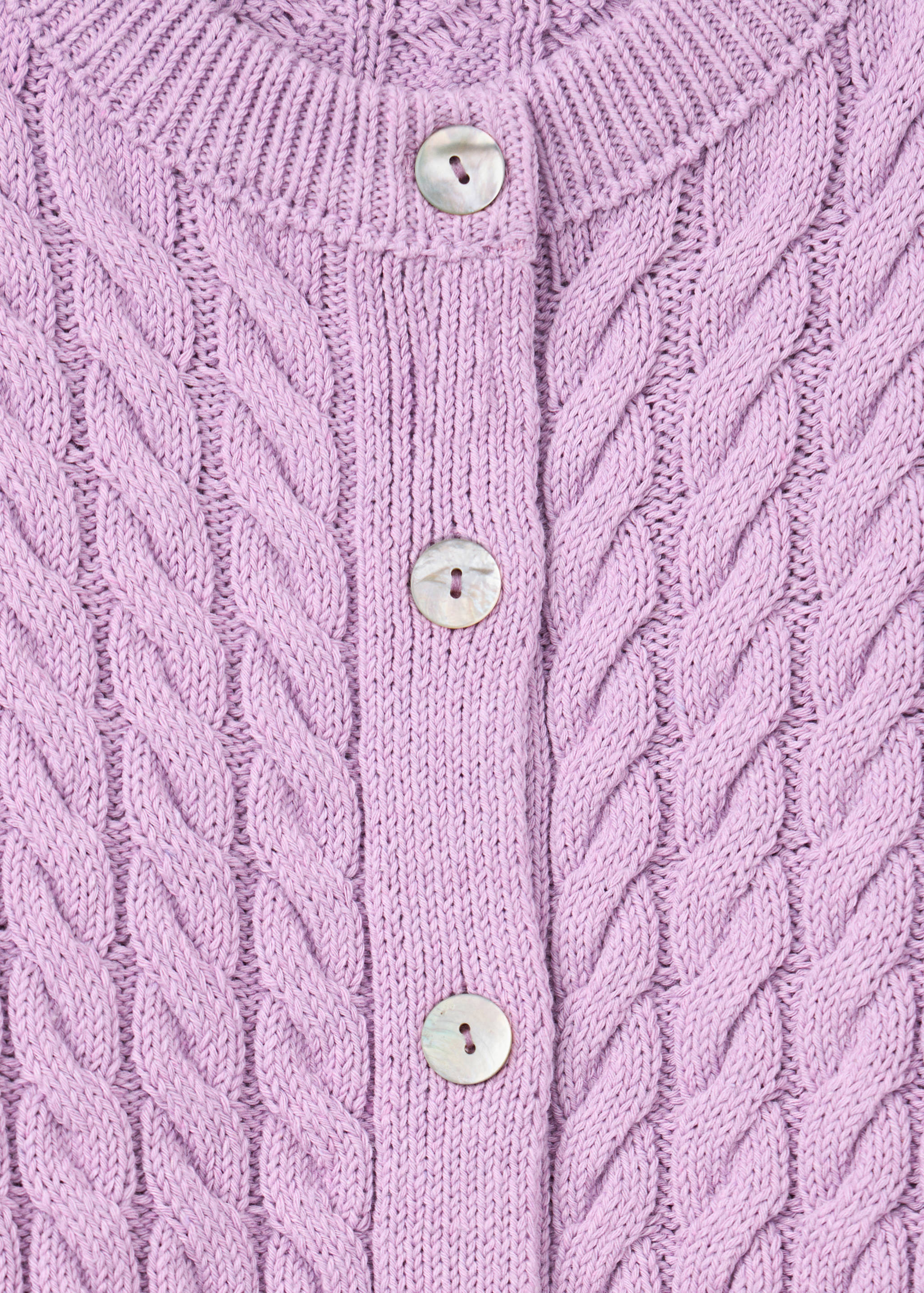 Cable-knit short-sleeve cardigan - Details of the article 8