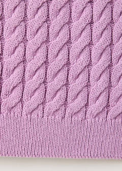 Short-sleeve cable-knit cardigan — Light/Pastel Purple 8