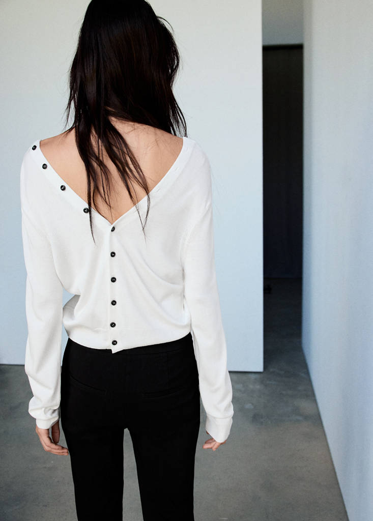 Knitted button cardigan — White