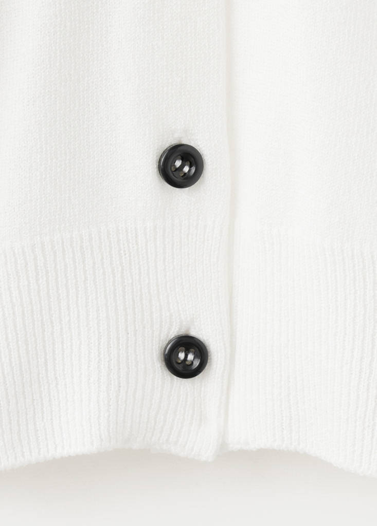 Knitted button cardigan — White