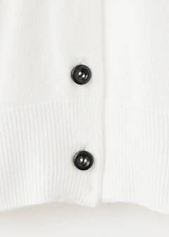 Knitted button cardigan — White 8