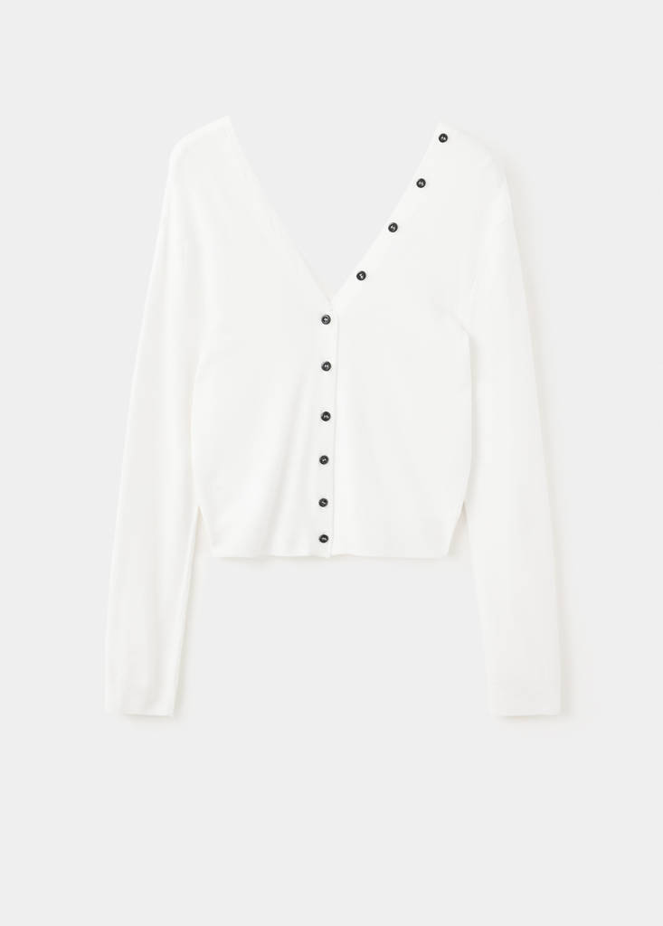 Knitted button cardigan — White