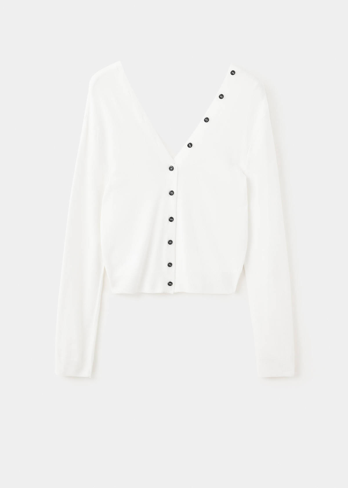 Knitted button cardigan — White