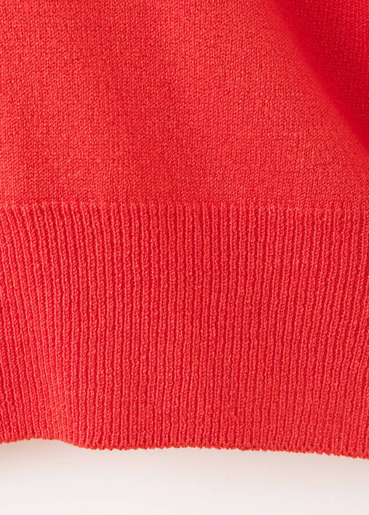 Knitted button cardigan — Red
