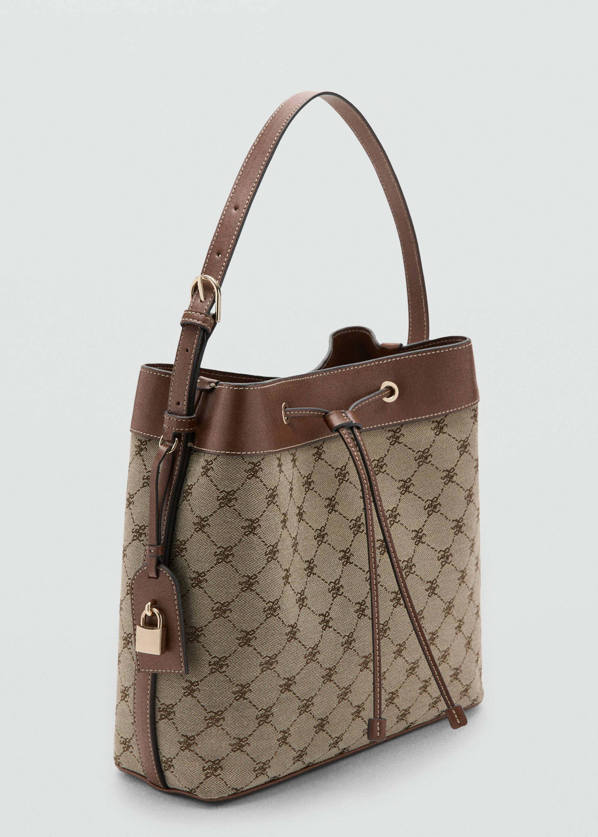Jacquard bucket bag with logo - Medium plane
