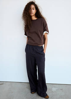 Straight checked trousers — Blue 2